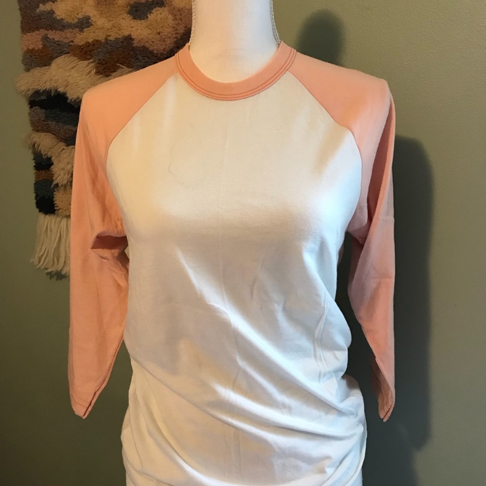 American Apparel 50/50 baseball raglan small